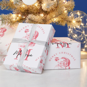 Personalisiertes Frohe Weihnachten Rosa Weihnachts Geschenkpapier