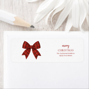 Personalisiertes Frohe Weihnachten Roter Karo-Bo