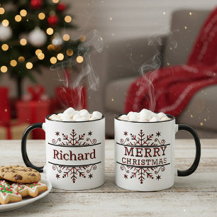 Personalisiertes Frohe Weihnachten-Schneeglöckchen Tasse