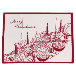 Personalisiertes Frohe Weihnachten Tisch Minimal D Große Geschenktüte