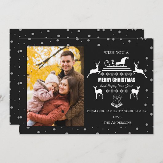 Personalisiertes frohe Weihnachten und glückliches (Vorne/Hinten)