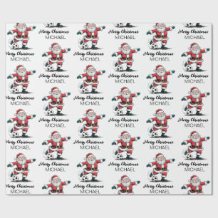 Personalisiertes Frohe Weihnachten Weihnachtsmann Geschenkpapier
