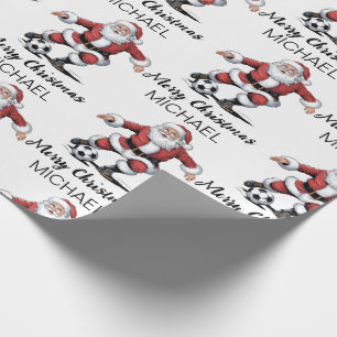Personalisiertes Frohe Weihnachten Weihnachtsmann Geschenkpapier