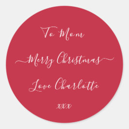 Personalisiertes frohe Weihnachts-Geschenketikett Runder Aufkleber