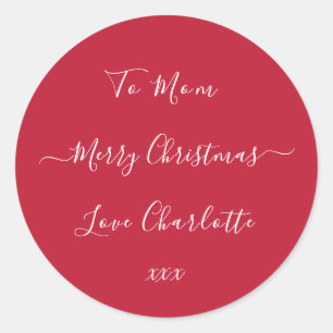 Personalisiertes frohe Weihnachts-Geschenketikett Runder Aufkleber