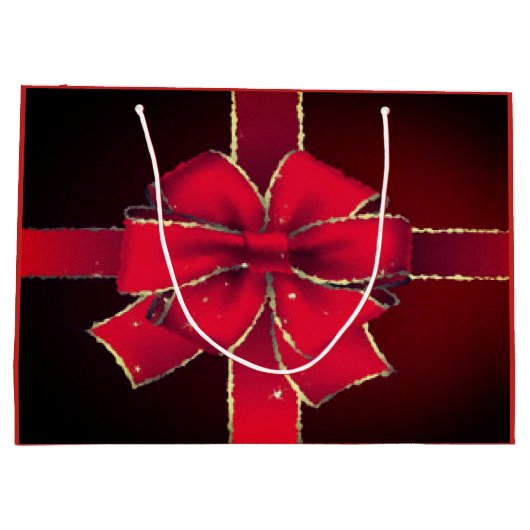 Personalisiertes Frohe Weihnachtsgeschenk-Design Große Geschenktüte (Rückseite)