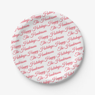 Personalisiertes Frohes Fest Pappteller