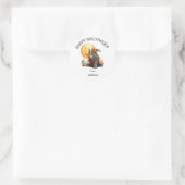 Personalisiertes Frohes Halloween mit süßem Geist Runder Aufkleber (Tasche)