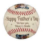 Personalisiertes Frohes Vatertags-Foto-Geschenk Baseball (Vorderseite)