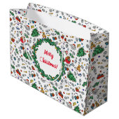 Personalisiertes fröhliches schlechtes große geschenktüte (Rückseite Schrägansicht)