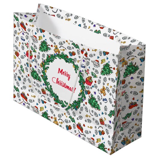 Personalisiertes fröhliches schlechtes große geschenktüte (Vorderseite Schrägansicht)