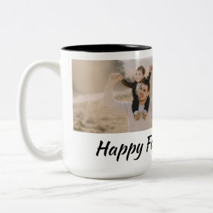 personalisiertes fröhliches Vatertagsdesign Zweifarbige Tasse