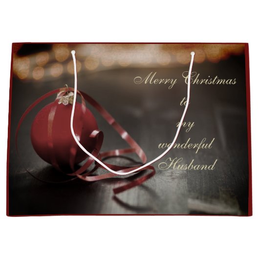 Personalisiertes fröhliches Weihnachtsgeschmack Große Geschenktüte (Vorderseite)