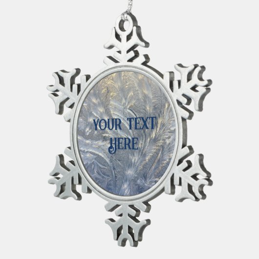 Personalisiertes Frosty Pewter Snowflake Ornament (Rechts)