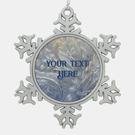Personalisiertes Frosty Pewter Snowflake Ornament (Vorderseite)