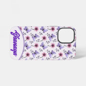 Personalisiertes Frühlings-Schmetterling-Blumenges iPhone Hülle (Rückseite (Horizontal))