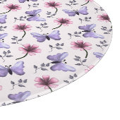 Personalisiertes Frühlings-Schmetterling-Blumenges Schneidebrett (Ecke)