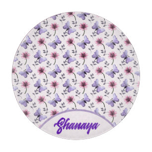 Personalisiertes Frühlings-Schmetterling-Blumenges Schneidebrett