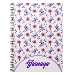 Personalisiertes Frühlings-Schmetterlings-Blumenge Notizblock
