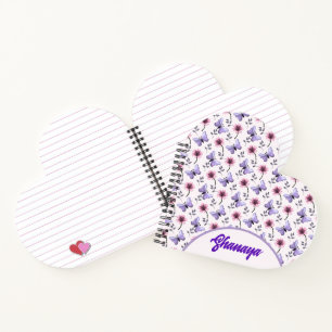 Personalisiertes Frühlings-Schmetterlings-Blumenge Notizblock
