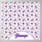 Personalisiertes Frühlings-Schmetterlings-Blumenge Poster (Vorne)