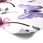 Personalisiertes Frühlings-Schmetterlings-Blumenge Poster (Ecke)