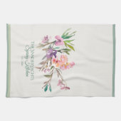 Personalisiertes Frühlingsblumen-Watercolor-Botani Geschirrtuch (Horizontal)