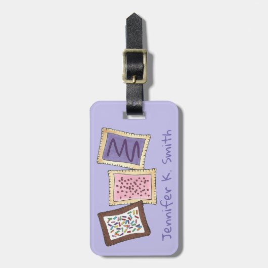 Personalisiertes Frühstück Toaster Pastrie Junk Fo Gepäckanhänger (Vorderseite vertikal)