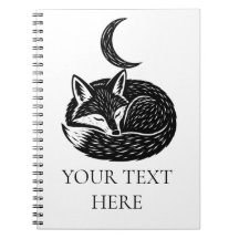 Personalisiertes Fuchs- und Halbmond-Notizbuch 