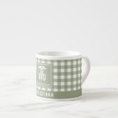 Personalisiertes FuE-Register Kariertes Muster Espressotasse (Vorderseite Rechts)