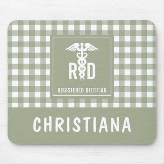 Personalisiertes FuE-Register Kariertes Muster Mousepad (Vorne)