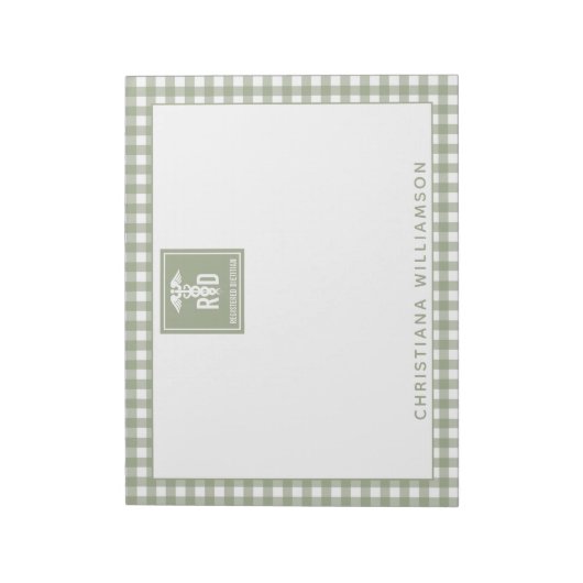 Personalisiertes FuE-Register Kariertes Muster Notizblock (Rotiert)