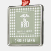 Personalisiertes FuE-Register Kariertes Muster Ornament Aus Metall (Links)