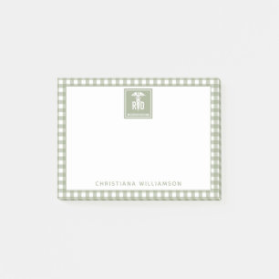 Personalisiertes FuE-Register Kariertes Muster Post-it Klebezettel