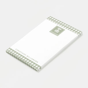 Personalisiertes FuE-Register Kariertes Muster Post-it Klebezettel