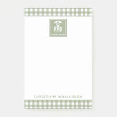 Personalisiertes FuE-Register Kariertes Muster Post-it Klebezettel (Vorderseite)