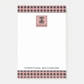 Personalisiertes FuE-Register Kariertes Muster Post-it Klebezettel (Vorderseite)