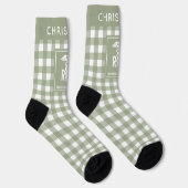 Personalisiertes FuE-Register Kariertes Muster Socken (Rechts)
