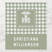 Personalisiertes FuE-Register Kariertes Muster Weinetikett (Einzelnes Label)