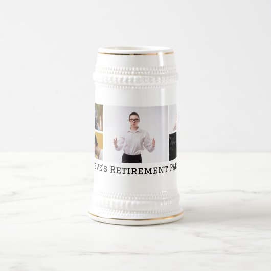 Personalisiertes Fünf-Foto-Benutzerdefiniertes Tex Bierglas (Mittel)