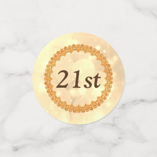 Personalisiertes funkelnd Gold Happy 21. Geburtsta Konfetti (Klein Vorderseite)