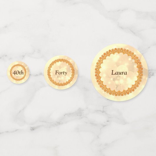 Personalisiertes funkelnd Goldenes Glück 40. Gebur Konfetti (Vorderseiten)