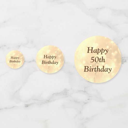 Personalisiertes funkelnd Goldenes Glück 50. Gebur Konfetti (Rückseiten)