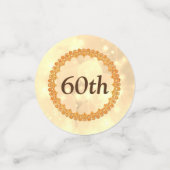 Personalisiertes funkelnd Goldenes Glück 60. Gebur Konfetti (Klein Vorderseite)