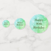 Personalisiertes funkelnd Grün zum 90. Geburtstag Konfetti (Rückseiten)