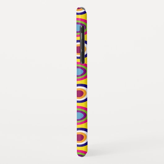 Personalisiertes Funky Circles-Muster auf Gelb Case-Mate iPhone Hülle (Hinten/Links)