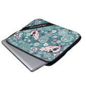 Personalisiertes Funky Pink Cat Pattern Laptop-Sie Laptopschutzhülle (Vorne Knopf)