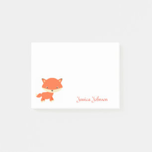 Personalisiertes Funny Animal Fox Kid Notizblock