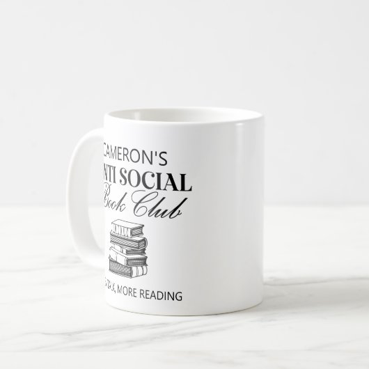 Personalisiertes Funny Book Lover Introvert Spaß Kaffeetasse (Vorderseite Links)