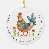 Personalisiertes Funny Chicken-Geschenk Keramik Ornament (Hinten)